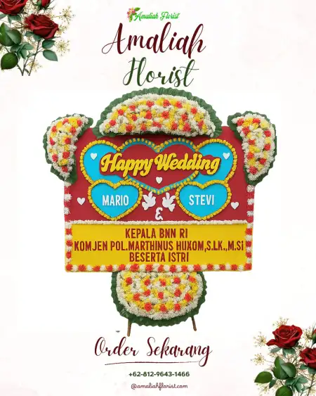 Papan Bunga Pernikahan Megambilis